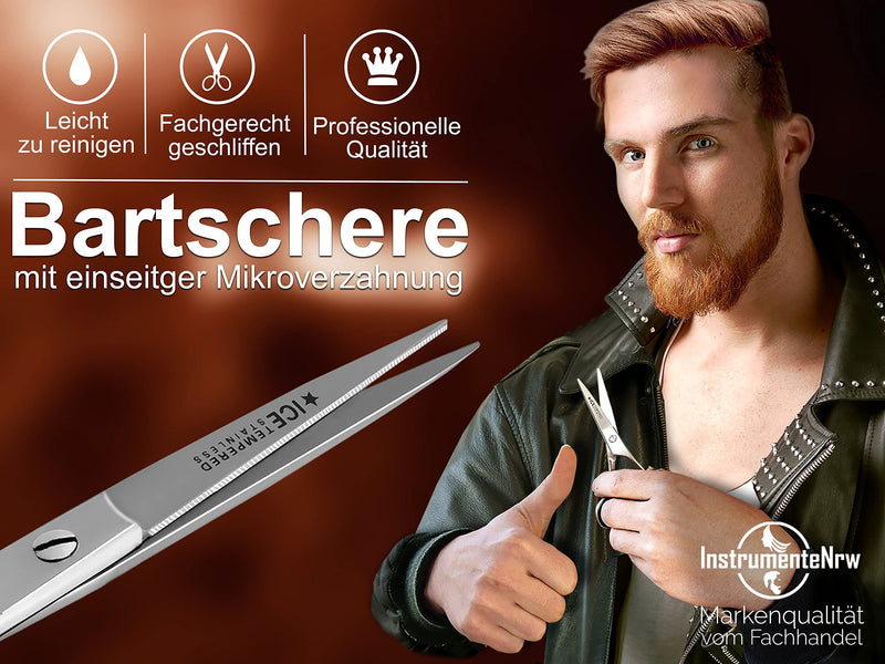 Beard scissors - hair scissors 13 cm with one-sided micro-serration made of stainless steel - NewNest Australia