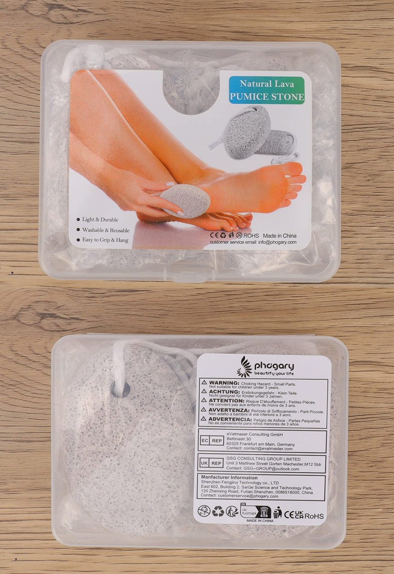 Natural Pumice Stone for Feet 2 PCS, PHOGARY Lava Pedicure Tools Hard Skin Callus Remover for Feet and Hands - Natural Foot File Exfoliation to Remove Dead Skin - NewNest Australia