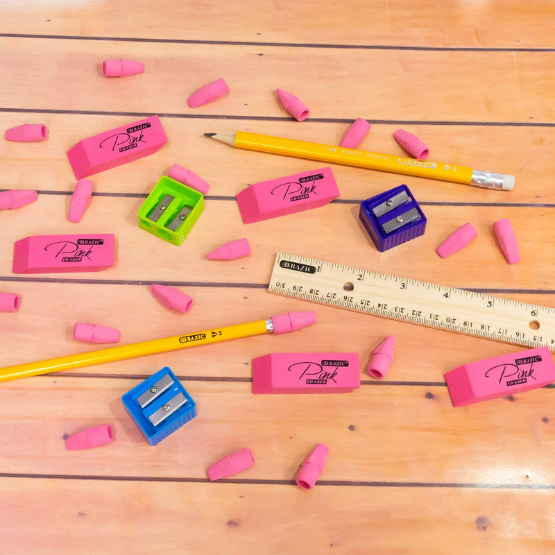 BAZIC Pink Eraser Top, Latex Free Pencil Tops Erasers, Arrowhead Caps Erasers for Kids Student Bulk Packs for School Supplies, Total 144 Count 144-count 1-Pack - NewNest Australia