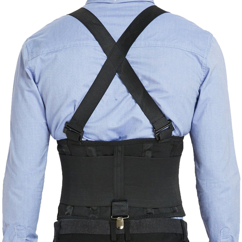 Neotech Care Back Support Belt With Removable Straps And Trouser Clips - Lumbar Support - Adjustable, Lightweight, Breathable - Shoulder Straps - Work - Black (M) - NewNest Australia