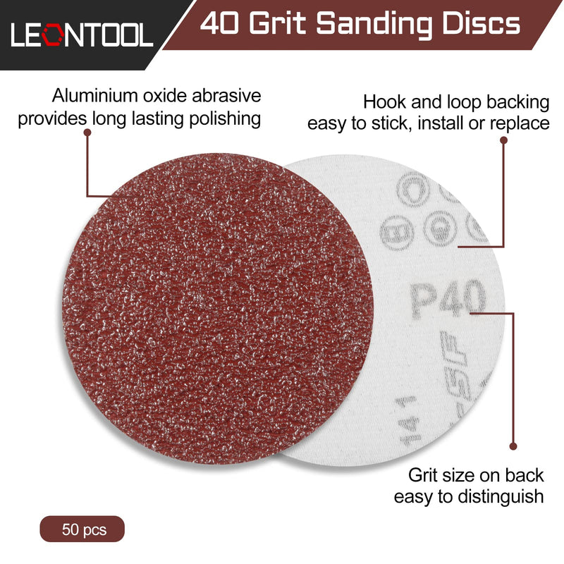 LEONTOOL 50 PCS 4 Inches Sanding Discs Hook and Loop 100 Grit Sanding Pads for Orbital Sander Round Orbital Sandpaper No Hole - NewNest Australia