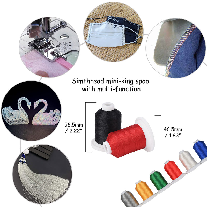 Simthread Embroidery Thread with Storage Box - 12 Options - 800 Yards/Spools, 9 Regular Colors for Embroidery and Sewing Machine Basic Colors - NewNest Australia