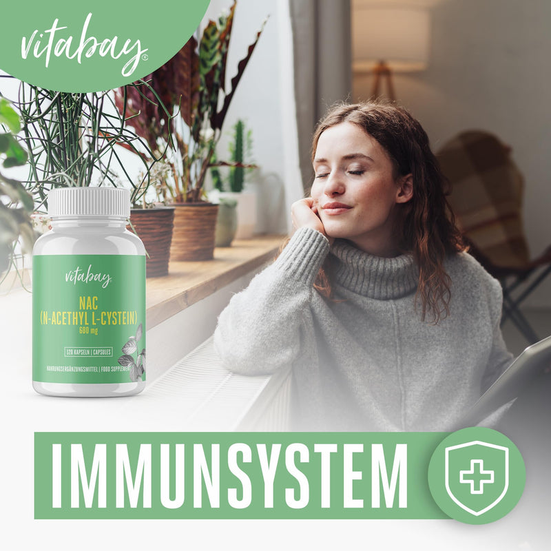 Vitabay NAC Capsules N Acetyl Cysteine 120 Capsules VEGAN & LAB TESTED - N-Acetyl Cysteine NAC 600 mg - N-Acetyl-l-Cysteine N-Acetylcysteine 600mg Acetylcysteine 600 mg NAC Supplement L Cysteine L-Cysteine 120 pieces (pack of 1) - NewNest Australia