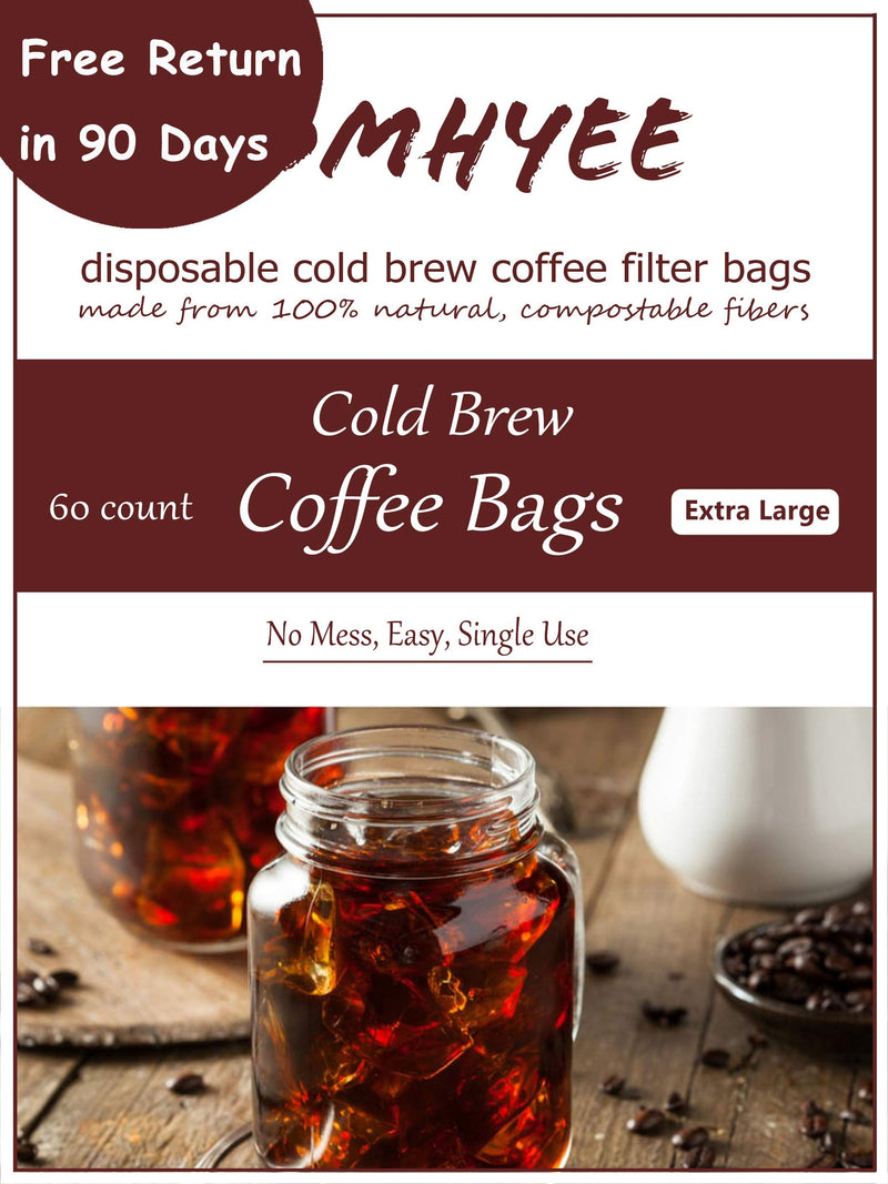 Disposable Cold Brew Coffee Filters - 60 Count Single Use Filter Sock Packs Fine Mesh Brewing Bags for Concentrate, Iced Coffee Maker, French/Cold Press Kit, Tea in Mason Jar, 8 x 12 Inches - NewNest Australia