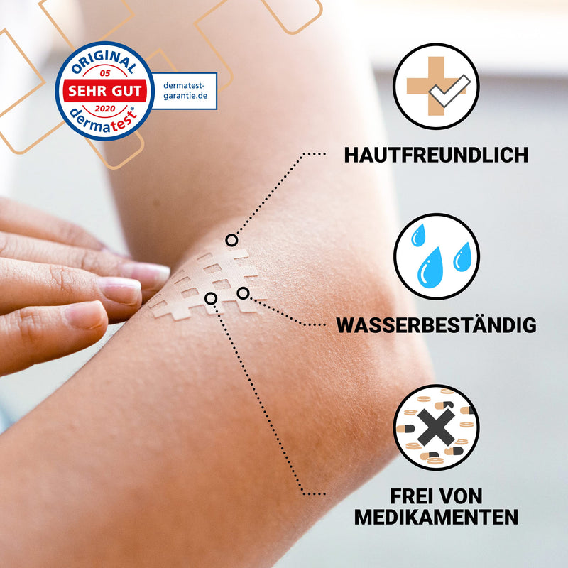 TRUETAPE grid tape/crosstapes - 130 grid plasters in a mix of sizes, acupuncture plasters including instructions, waterproof, strong glue, mix box mix pack - NewNest Australia