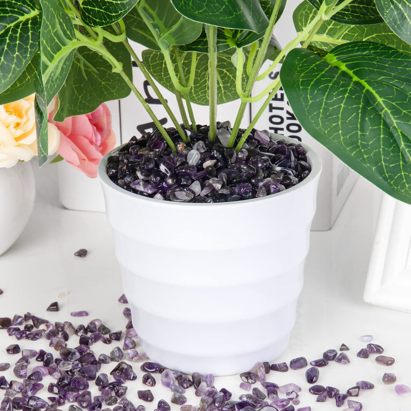 RIFNY Amethyst Tumbled Chips Stone, Quartz Natural Pebbles Crushed Crystal Rocks, Irregular Shaped Gravels for Vase Filler Air Plants Succulents Cactus Aquarium Decoration 1 lb(460Gram) Amethyst Stone - NewNest Australia