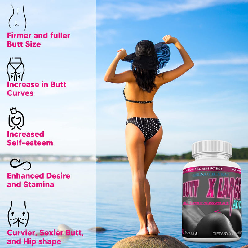Butt X-Large Advance Butt Enlargement, Booty Enhancement. Butt Enhancer Pills. Fast Curved Bigger Glutes. 90 Tablets (Not a Butt Cream) - NewNest Australia