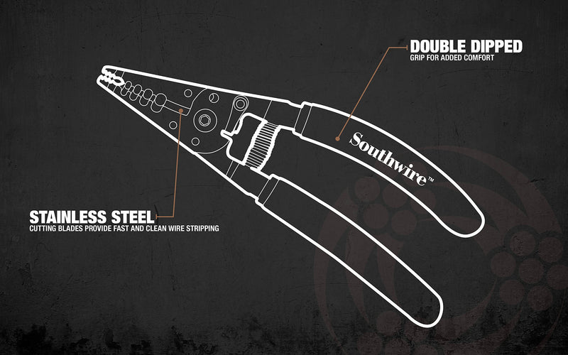 Southwire - 58277940 Tools & Equipment S612STR 4-10 AWG SOL & 6-12 AWG STR Ergonomic Handles Wire Stripper/Cutter - NewNest Australia