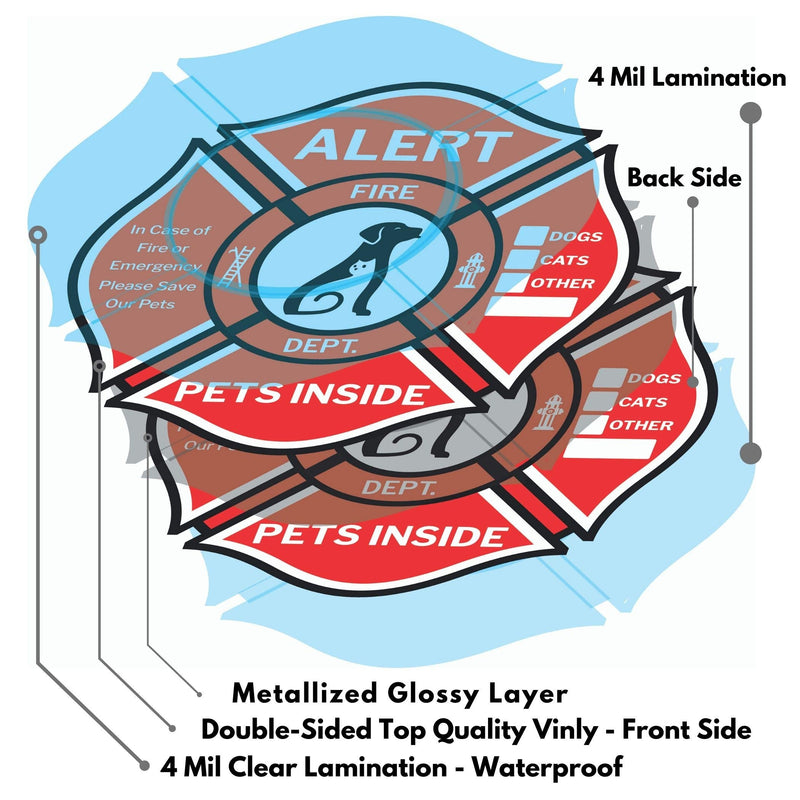 Clever Signs Pet Alert Sticker, Double-Sided 6,Rescue Pet Decals, Pet Alert Stickers for House Home Window Pet Door-Emergency Pet Kit, UV Resistant-Waterproof - NewNest Australia