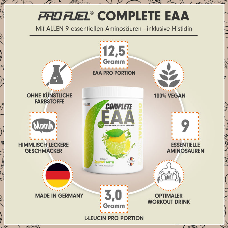 Eaa Powder 2 X 500 G Lemon Lime - 12,500 Mg Essential Amino Acids, Incredibly Delicious & Refreshing, Complete Eaa With All 9 Eaas Including Histidine, Eaa Vegan Amino Acids Powder - Amino Workout Drink - NewNest Australia