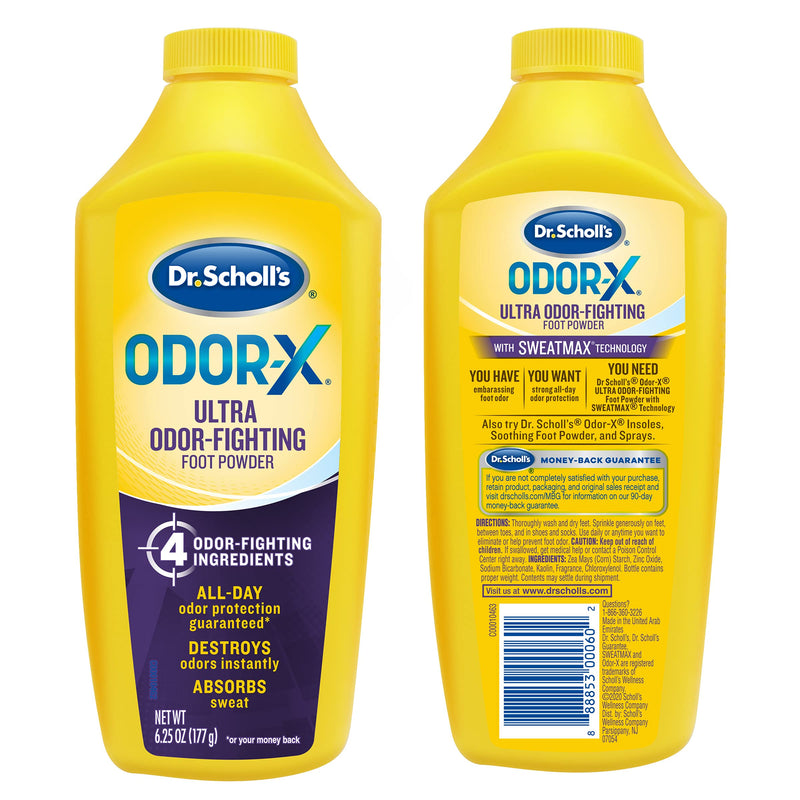 Dr. Scholl's Odor-Fighting X Foot Powder, Yellow, 6.25 Ounce (Pack of 3) - NewNest Australia