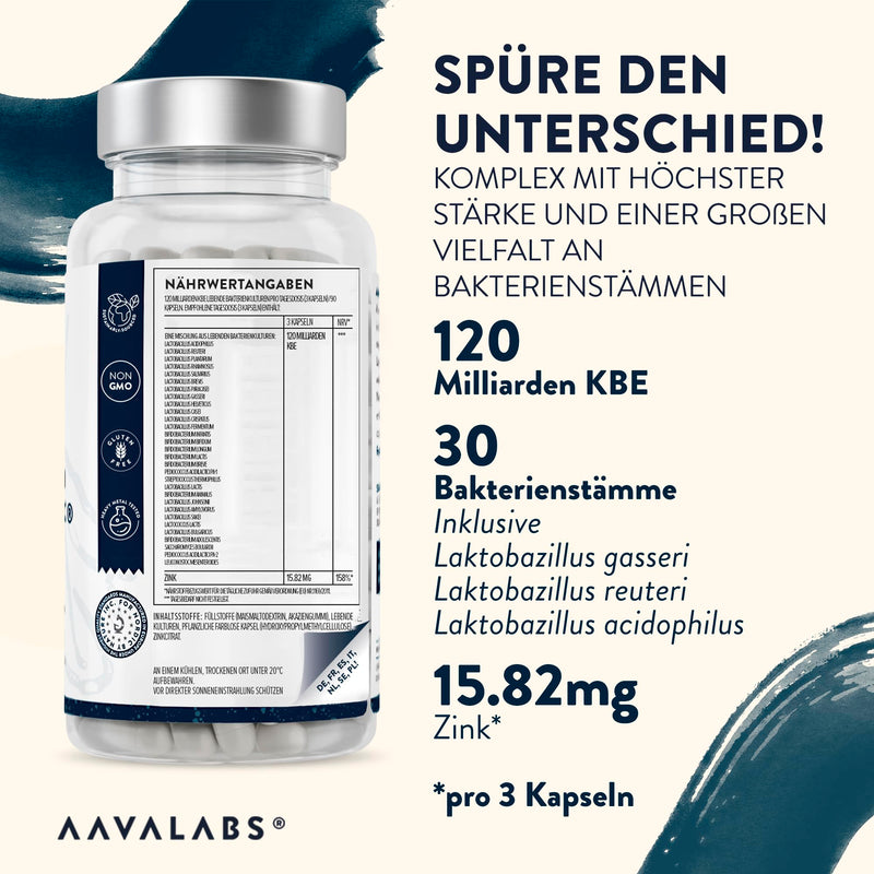 Premium cultures complex intestinal flora 120 billion kbe 30 strains intestinal bacteria Lactobacillus Gasseri Lactobacillus Reuteri Lactobacillus Rhamnosus Bifidobacteria Saccharomyces Boulardii Zinc 90 pieces 90 pieces 1 pack - NewNest Australia