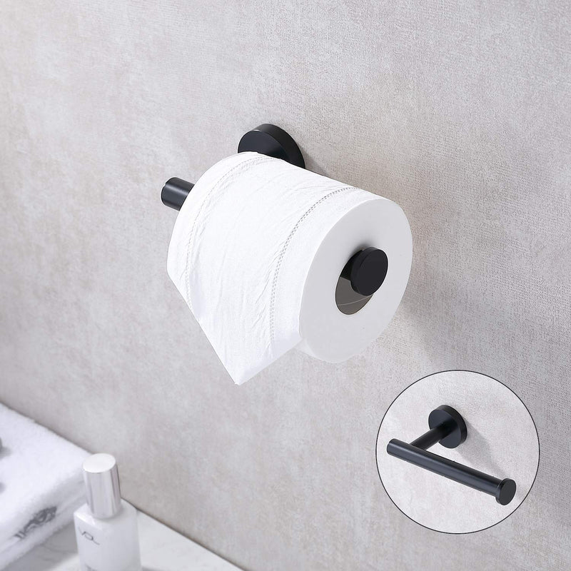 TASTOS Matte Black Toilet Paper Holder SUS304 Stainless Steel, Modern Round Tissue Roll Holders Wall Mount, Toilet Paper Roll Dispenser Bathroom 5 inch TP Holder for Kitchen Washroom 1 - NewNest Australia