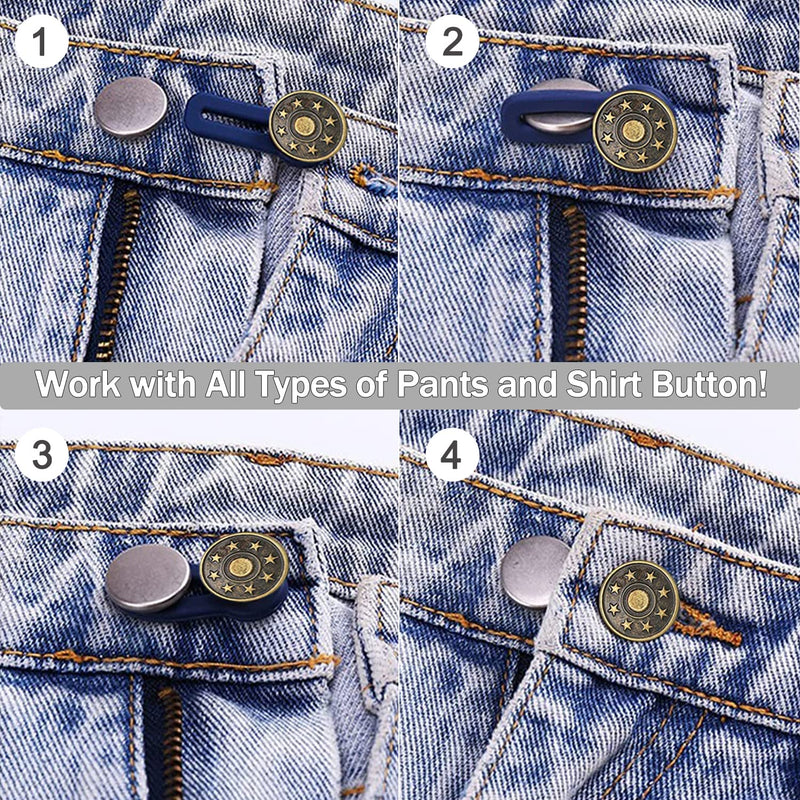 24 Pcs Extender Button Set, Flexible Adjustable Elastic Waist Extender Button, Comfy Invisible Collar Neck Extenders, No-Sew Extend Buttons for Women and Men's Pants Jeans Skirts Clothing Supplies - NewNest Australia