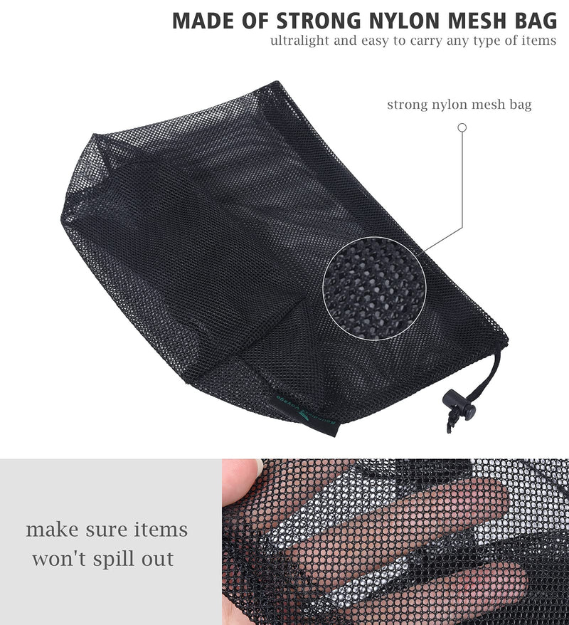 iBasingo Black Drawstring Bags Mesh Bag Nylon Sack Durable Net Bag Small Travel Stuff Sack Mesh Storage Ditty Bag for Cosmetics Shower Gels Bottle Pot Tennis Golf Ball Outdoor Tools 5 pieces/lot Bvp04xl: 7,09 X 7,68 Inches - NewNest Australia