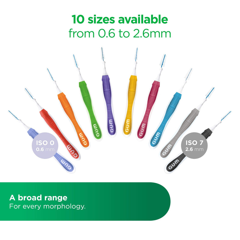 Gum Trav-Ler Interdental Brushes For Thorough Cleaning Of All Interdental Spaces Bendable Neck Teeth Cleaning And Plaque Removal 3 X 6 Pieces (Iso Size 0, 0.6 Mm) - NewNest Australia