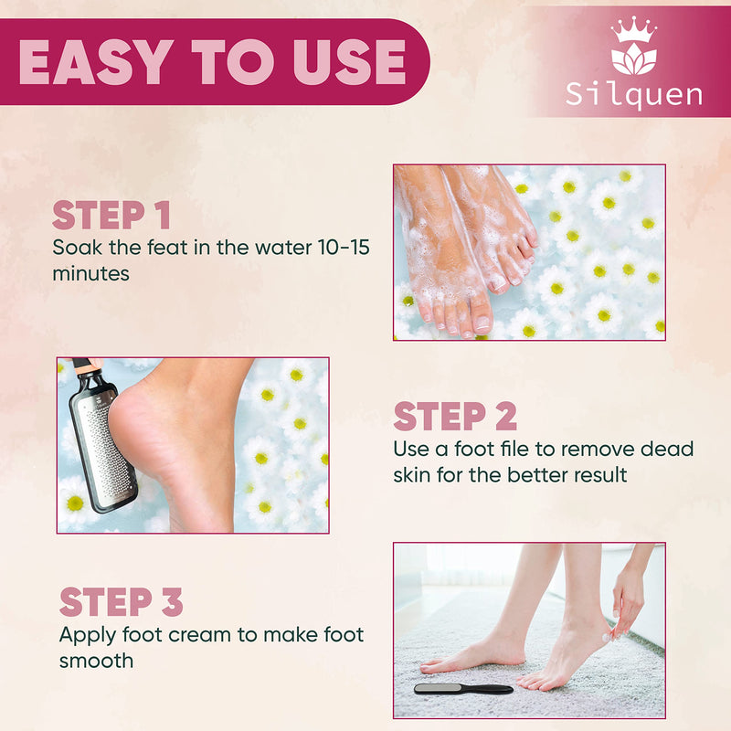 Pack of 3 Professional Pedicure Foot File of Good Plastic and Steel Grades, Remove Callus, Hard Skin Remover, Double-Sided Exfoliator-Scrubber, Easy to Use with Ergonomic Grip Pack of 3 - NewNest Australia
