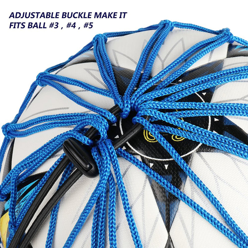 PodiuMax Hands-Free Soccer Kick/Throw Trainer, New Ball Locked Net Design, Adjustable Waist Belt & Cord Suit for All Levels (Fits Ball Size 3, 4, 5) Blue - NewNest Australia