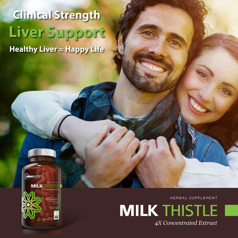 Organic Milk Thistle Capsules, 1500mg 4X Concentrated Extract with Silymarin is The Strongest Milk Thistle Supplement Available. Great for Liver Cleanse & Detox! 120 Vegetarian Capsules - NewNest Australia