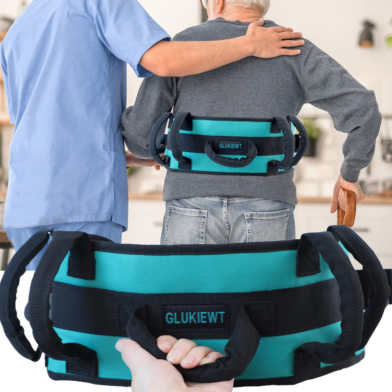 Gait Belts Transfer Belts for Seniors with 7 Padded Handles Widen Gate Belt for Lifting Elderly & Patient Medical Walking Aid Gait Belt with Quick Release Buckle Fit for 33.5" -55" Waist Green - NewNest Australia