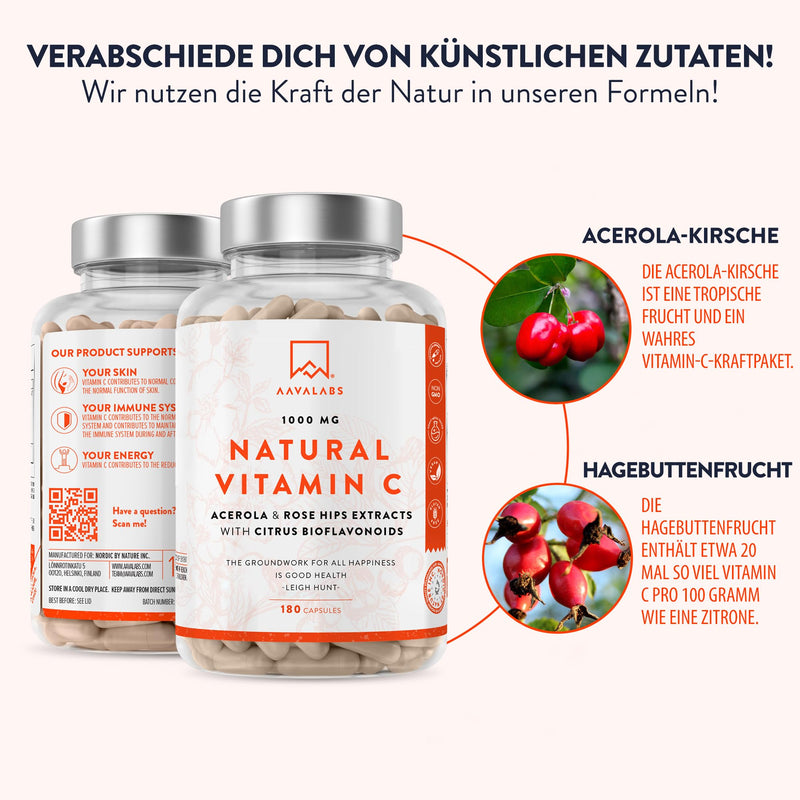 Vitamin C High Dose Vegan Acerola Vitamin C 1000mg per daily dose (2