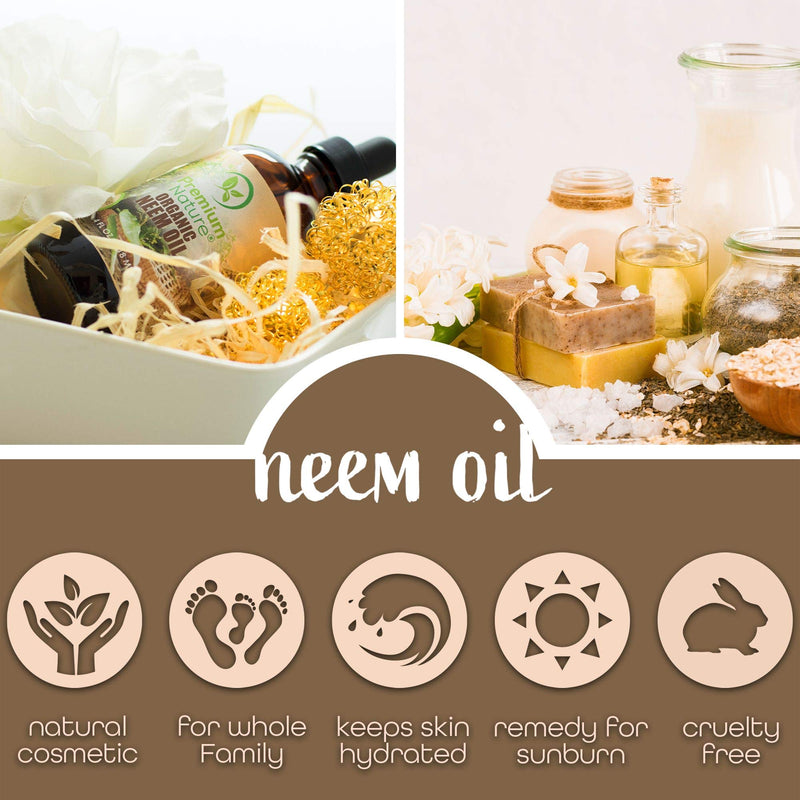 Neem Oil For Skin - Neem Oil for Hair, 100% Pure Neem Oil Cold Pressed Moisturizer Neem Oil for Essential Oil Mixing Neem Oil Organic Massage Oil 4 oz - NewNest Australia