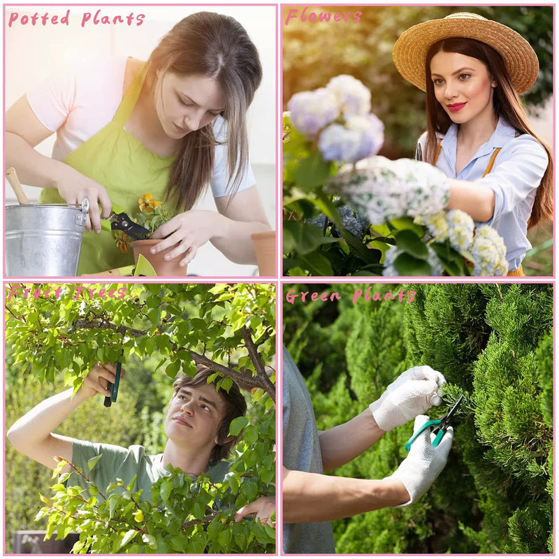 3 Pcs Garden Scissors Floral Shears,Professional Floral Scissors with Comfortable Grip Handle,Premium Garden Pruning Shears for Plants Trimming and Fruit Picking Trimming,Pink - NewNest Australia