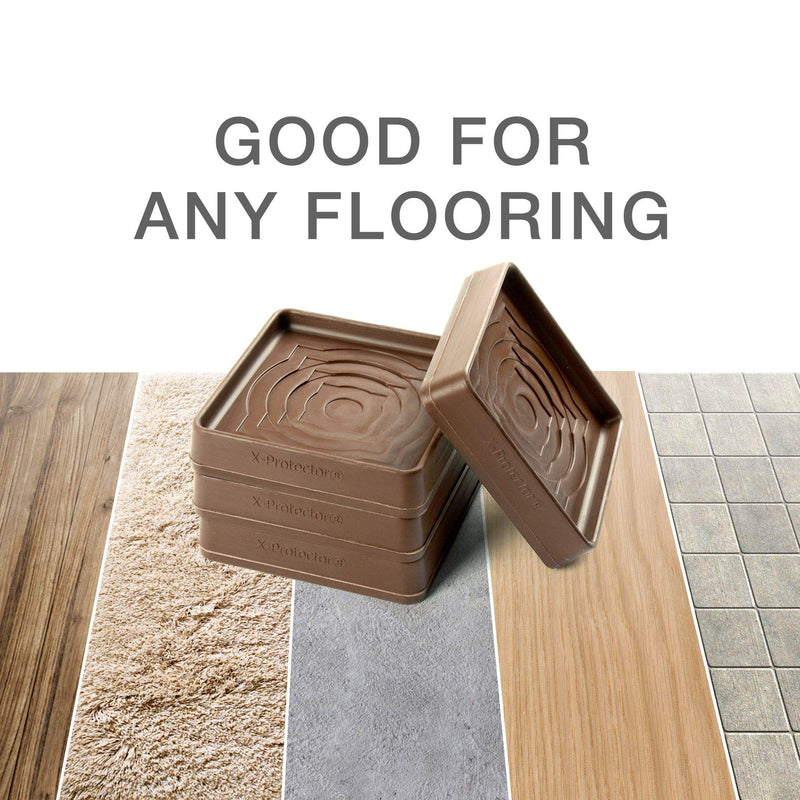 Furniture Cups X-PROTECTOR – 2" Caster Cups 4 PCS – Premium Furniture Coasters – Ideal Bed Stoppers – Non Skid Furniture Pads with a Perfect Design – Rubber Furniture Pads - Protect Any Flooring! 2" - NewNest Australia