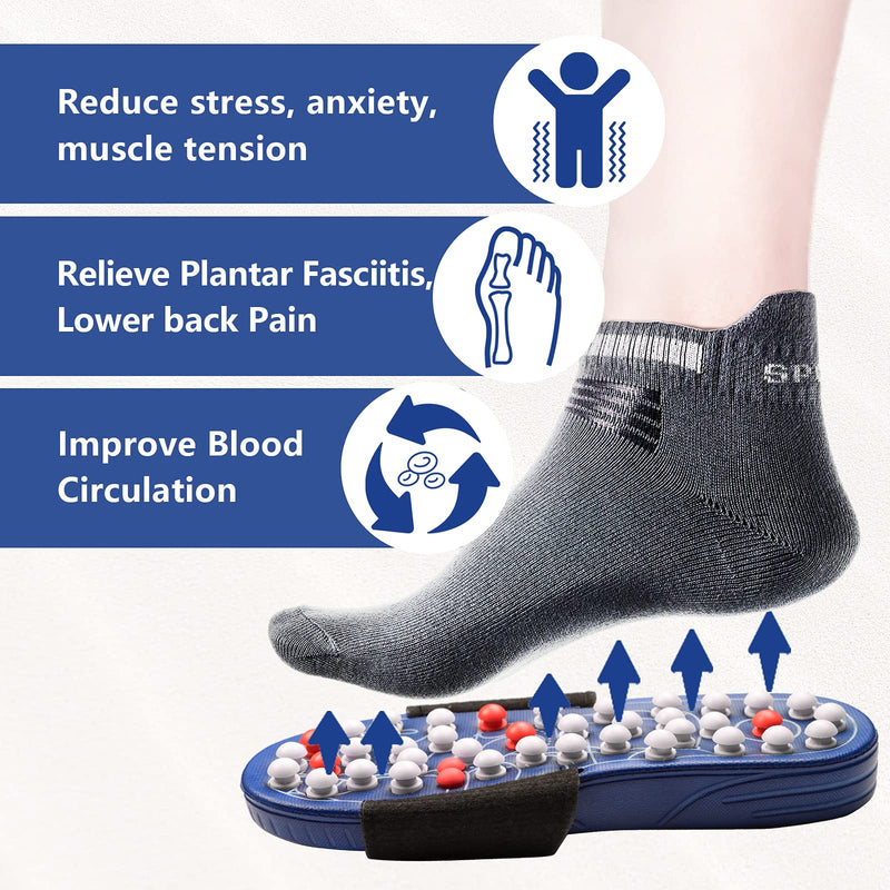 BYRIVER Foot Massager Roller Plantar Fasciitis Slippers Reflexology Tools, Arthritis Pain Relief, Wellness Relaxation Gift for Men Women (Black XS) 3-4.5 Black Spring Massage Slippers - NewNest Australia