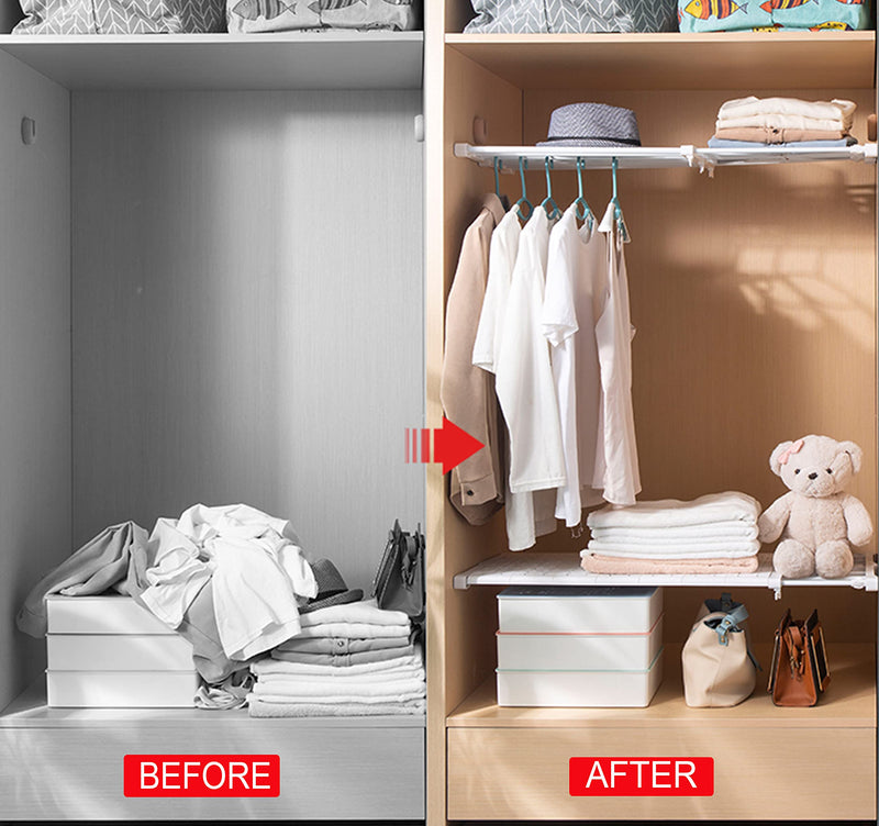 cOOva Closet Tension Shelf Expandable Shelf dividers -Kitchen Cabinet Shelves Under Sink Organizer Rack -School Locker Shelf Adjustable. 14.17W (11.25-15.75) L inch 36W (29-40)L cm - NewNest Australia