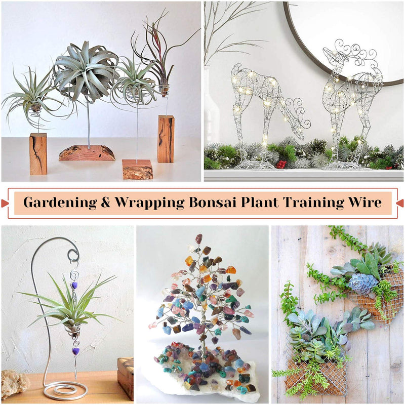 18 Gauge Aluminum Craft Wire Jewelry Making, 328 FT Metal Wire Armature Bendable Wire for Bonsai Trees, Sculpting, DIY Crafts Beading Floral (Silver, 1 mm Thickness) silver 2 - NewNest Australia