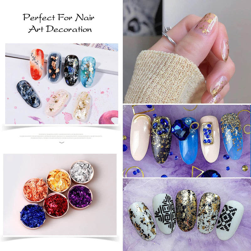 Gold Foil Flakes for Resin, Yibeishu10 Colors Metallic Foil Flakes,Gilding Flakes for Nails, Crafts (Gold, Silver, Copper, Black, Green, Blue, Blue Silver, Black Gold, Purple, Peach) 10 Color - NewNest Australia