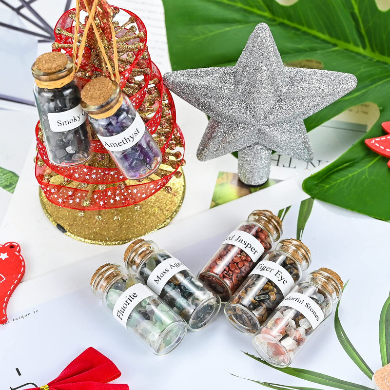 15Pcs Crystals Gemstone Bottles Set, Healing Crystal Tumbled Stones Collection Kit Natural Quartz Gravel Wishing Bottle, Reiki, Healing, Meditation, Chakra Balancing Ritual 15 Colors - NewNest Australia