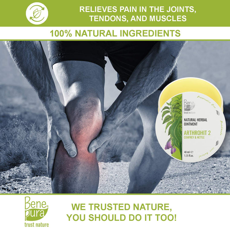 BenePura Comfrey Ointment for Muscle Pain Relief - Natural Comfrey Cream for Knee Pain Relief, Joint Pain Relief, Back Pain Relief, Neck Pain Relief - Muscle Rub Pain Relief Cream with Nettle - 40ml - NewNest Australia