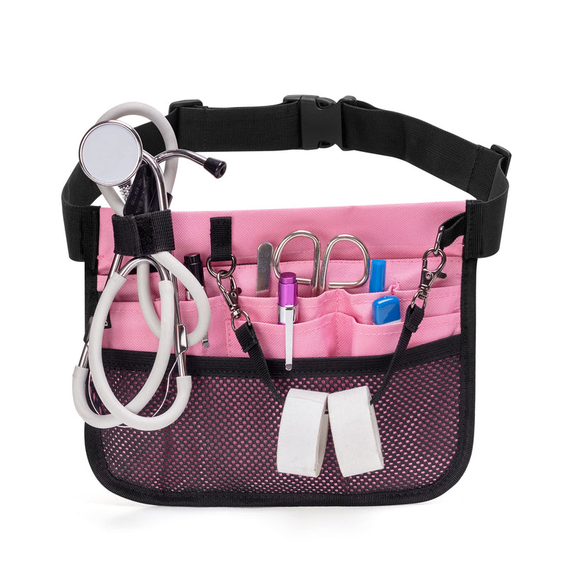 Damero Nurse Fanny Pack with Stethoscope Holder and Multiple Compartments, Nurse Waist Bag Vet Pouch, Nursing Organizer Belt Medical Gear Hip Bag for Bandage Scissors and Other Supplies,Pink Pink - NewNest Australia