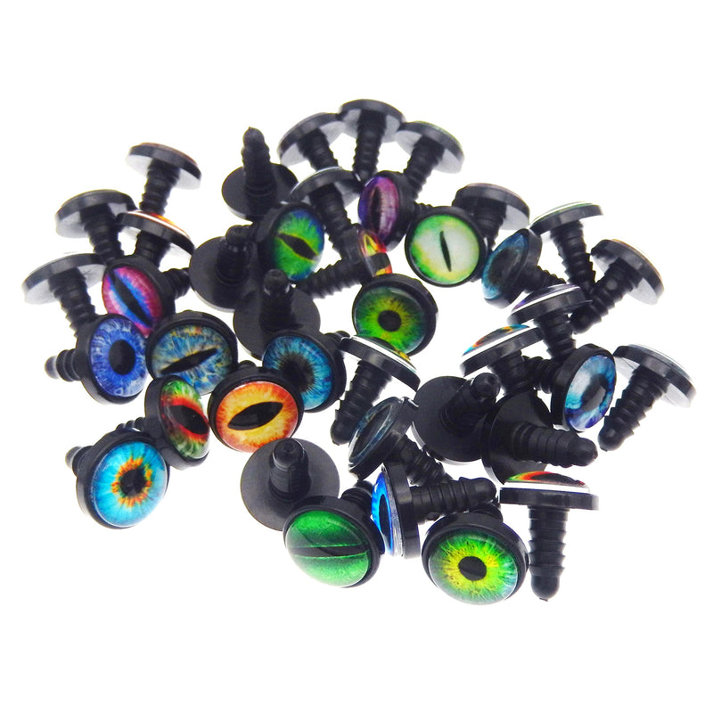 20 Pairs Dragon Eye Safety Eye for Stuffed Animal Doll Making with Washer Craft Eyes Teddy Bear Amigurumi Crochet Toy (14mm) 14mm - NewNest Australia