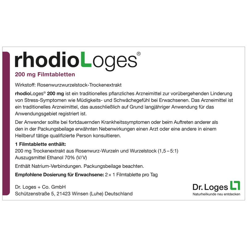 rhodioLoges® - 120 film-coated tablets - Traditional herbal medicine for the temporary relief of stress symptoms 120 pieces (pack of 1) - NewNest Australia