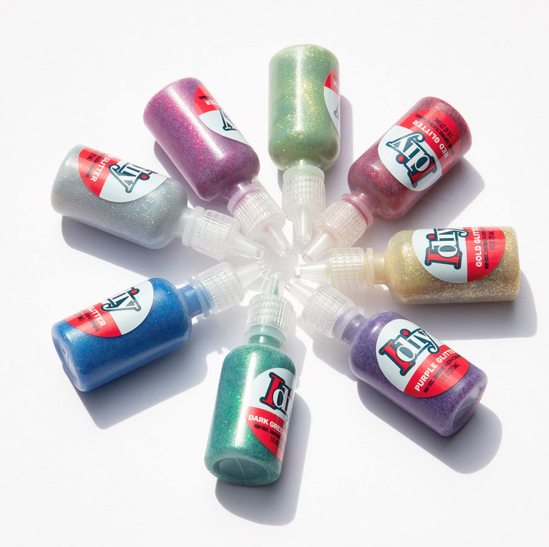 DIY Fabric Paints, Set of 8 GLITTER Colors, (1oz bottles) Ultra Bright 3D Fabric Paint, Non-Toxic Water-Based and Permanent - Great Craft, Gift, Project - Decorate on Any Surface! - NewNest Australia