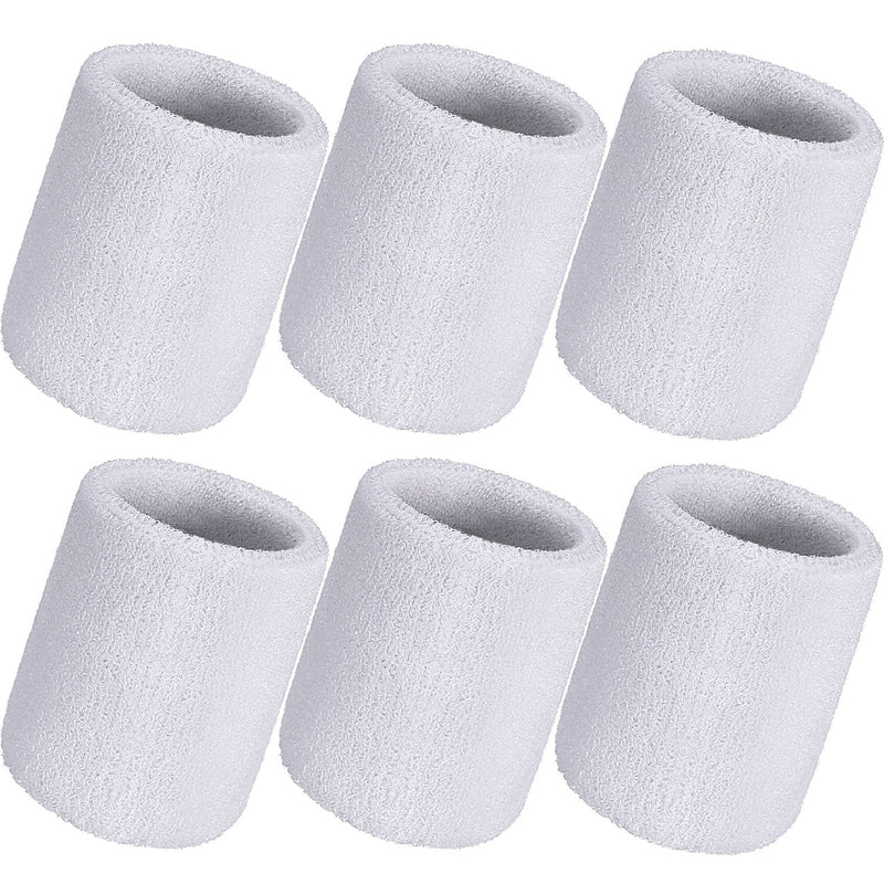 Bememo 12 Pack Sweatbands Sports Wristband Cotton Sweat Band for Men and Women, Good for Tennis, Basketball, Running, Gym, Working Out White - NewNest Australia