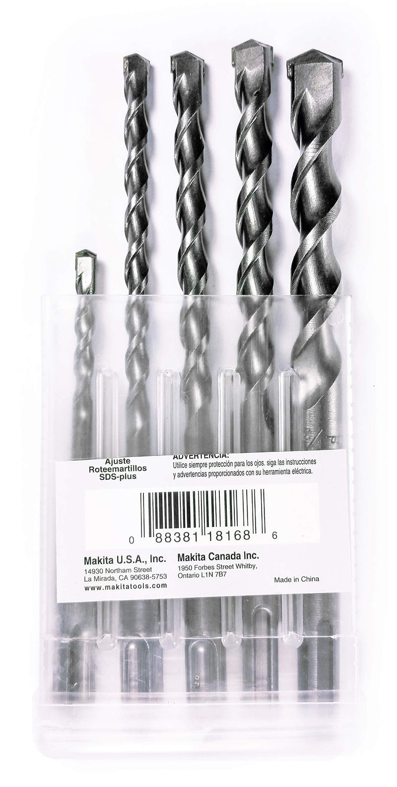 Makita 5 Piece - SDS-Plus Drill Bit Set For SDS+ Rotary Hammers - Aggressive Drilling For Concrete & Masonry - Carbide Tipped Bits - NewNest Australia