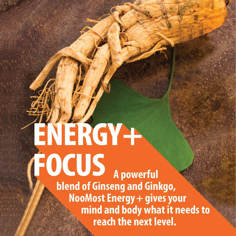 Authentic Korean Red Panax Ginseng + Ginkgo Biloba, 120 Vegan Capsules, Ginseng Root Extract Powder 1000mg (10% Ginsenosides) + Gingko Biloba 60mg, Energy and Focus Pills for Men and Women by NooMost 1 - NewNest Australia