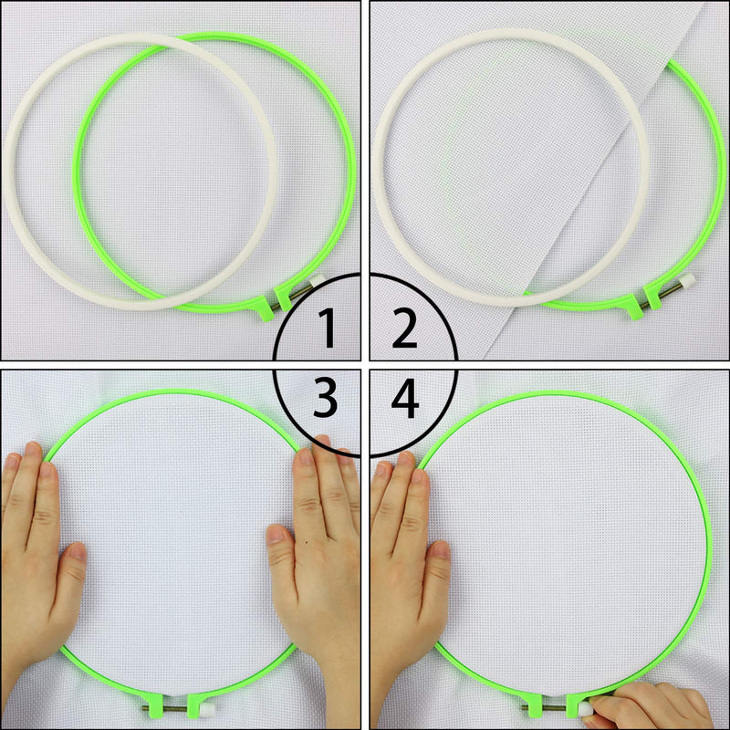 Similane 6 Pieces Embroidery Hoops, Plastic Circle Cross Stitch Hoop Ring 3.4 inch to 10.2 inch (Multicolor) for Embroidery and Cross Stitch - NewNest Australia