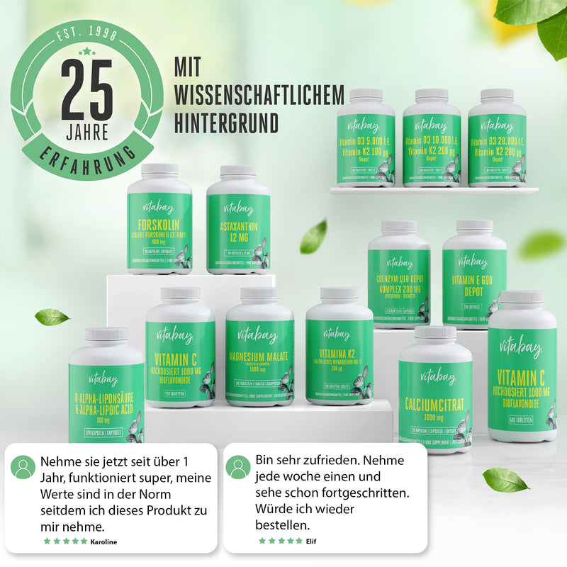 Vitabay - Vitamin D3 Depot 20,000 IU - 120 Vegans - High Dose 20,000 Vitamin D Tablets - Vit D Capsules Vit D3 20,000 120 Pieces (Pack of 1) - NewNest Australia