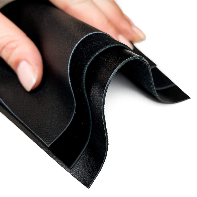 Black Leather Fabric for Crafts: 3 Sheepskin Sheets of Black Suede and Black Lambskin Leather Hides 5x5IN/ 12x12cm - NewNest Australia