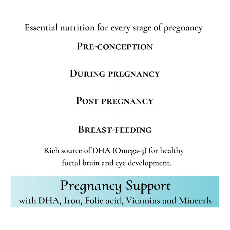 Femtune - Pregnancy Support with DHA [60 Tablets] Pre and Post Conception | Important micronutrients for Both Mum and Baby | Folic Acid - Iron - Vitamin D, Omega 3 (DHA) and B Vitamins - NewNest Australia