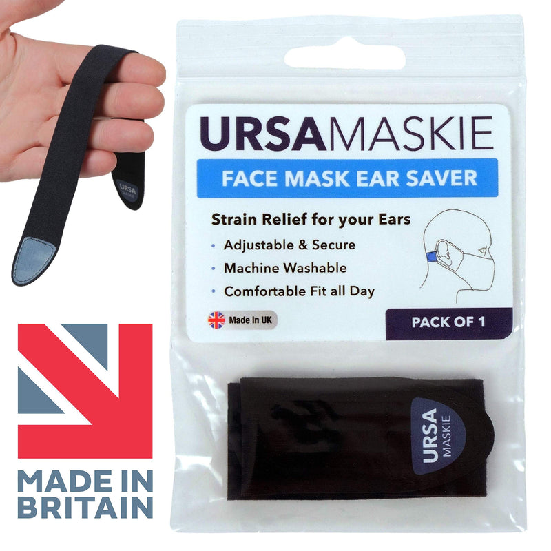 URSA Maskies: Soft, Light, Stretchy & Comfortable Face Mask Ear Savers. Premium Quality Fabric with Strong Adjustable Low-Profile Hook Tape. Made in The UK - NewNest Australia