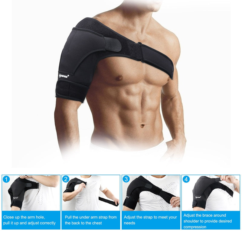 IPOW Adjustable Neoprene Shoulder Support Bandage Strap Helps Stability, Arthritic Shoulders, Shoulder Dislocation, Unisex, Fits Both Left or Right Shoulder L - NewNest Australia