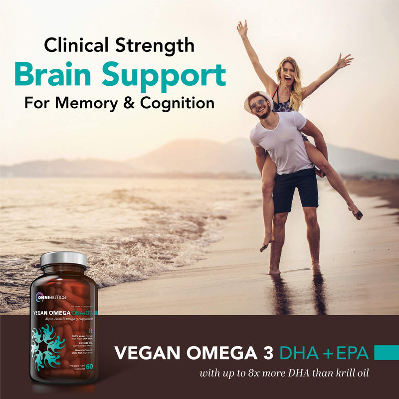 Vegan Omega DHA+EPA | MD-Certified Prenatal DHA with EPA | 8X More DHA Than Krill Oil! Fish-Free Omega Essential Fatty Acids - Algal Omega-3, Omega-6, DHA, EPA - NewNest Australia