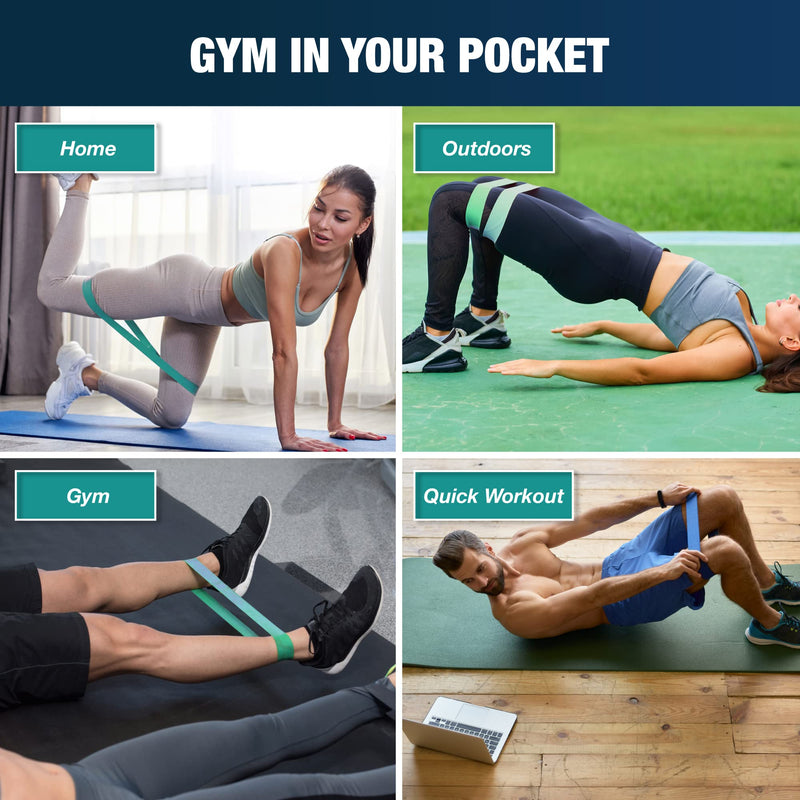 You vs You Resistance Bands with Storage Bag & Instruction, Strong Loop Fitness Band for Home Gym Exercise Workouts Yoga, Tone & Strength Men & Women, Colour Coded Resistance, Sweat Proof BLUE - NewNest Australia