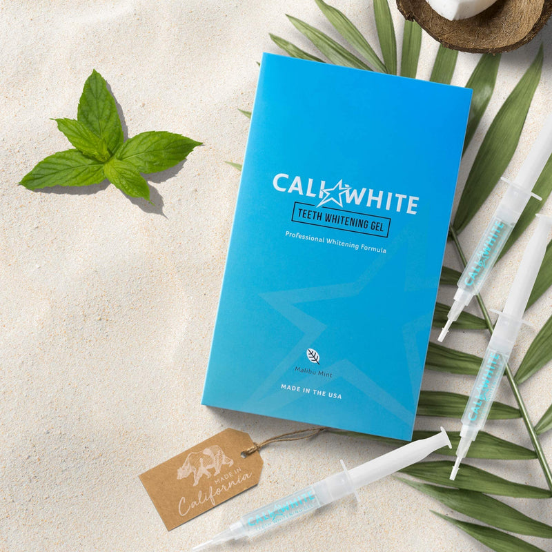 Cali White Teeth Whitening Gel Refills, 35% Carbamide Peroxide, Natural, Vegan, Organic Whitener for Sensitive Tooth Bleach, Gels Made in USA, 3X 5mL Syringes, Use with UV or LED Light & Trays - NewNest Australia